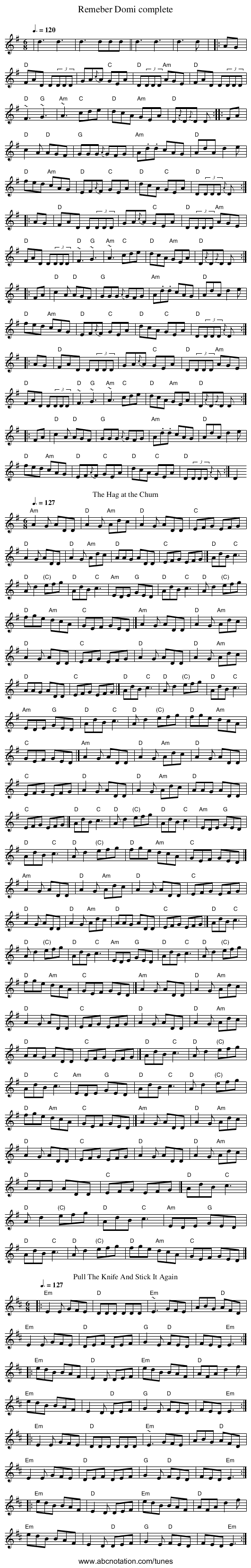 Remeber Domi complete - staff notation