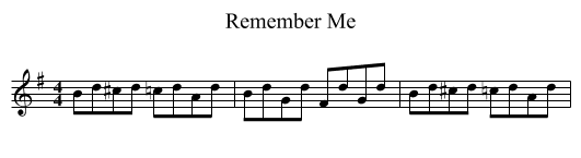 Remember Me - staff notation