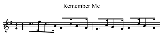 Remember Me - staff notation