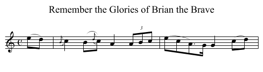Remember the Glories of Brian the Brave - staff notation