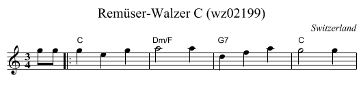 Remüser-Walzer C (wz02199) - staff notation