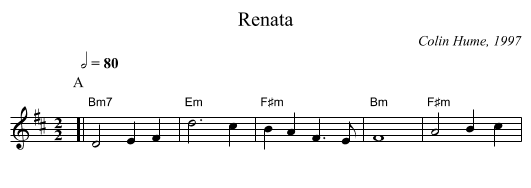 Renata - staff notation