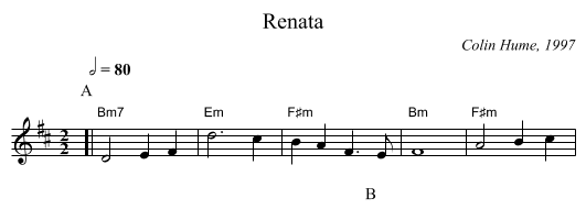 Renata - staff notation