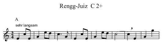 Rengg-Juiz  C 2+ - staff notation