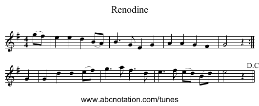 Renodine - staff notation