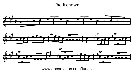 Renown, The - staff notation