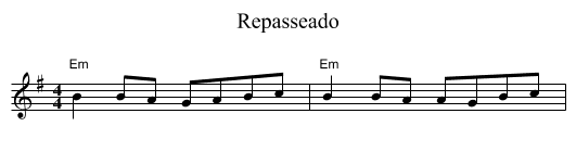 Repasseado - staff notation