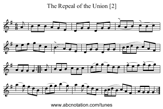 Repeal of the Union [2], The - staff notation