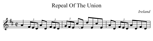 Repeal Of The Union - staff notation
