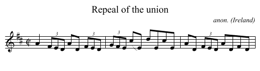 Repeal of the union - staff notation