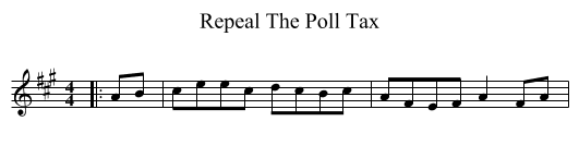 Repeal The Poll Tax - staff notation