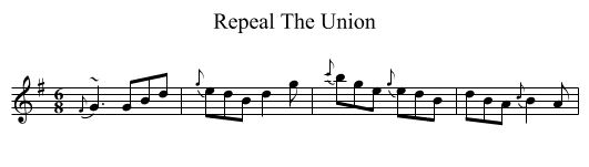 Repeal The Union - staff notation