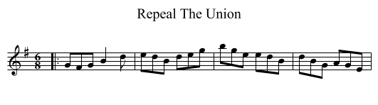 Repeal The Union - staff notation