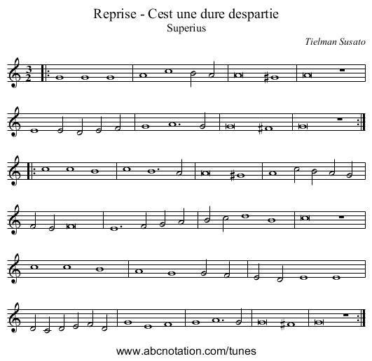 Reprise - Cest une dure despartie - staff notation