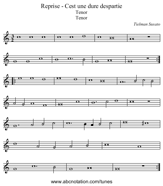 Reprise - Cest une dure despartie - staff notation