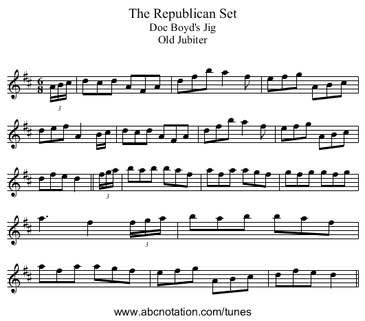 Republican Set, The - staff notation