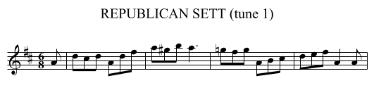 REPUBLICAN SETT (tune 1) - staff notation