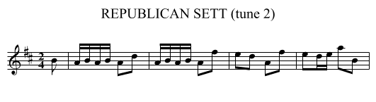 REPUBLICAN SETT (tune 2) - staff notation
