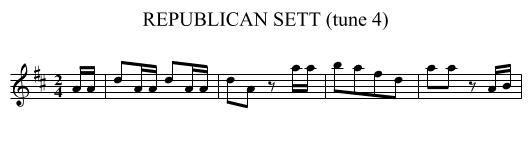 REPUBLICAN SETT (tune 4) - staff notation