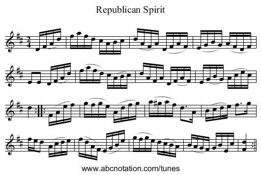 Republican Spirit - staff notation