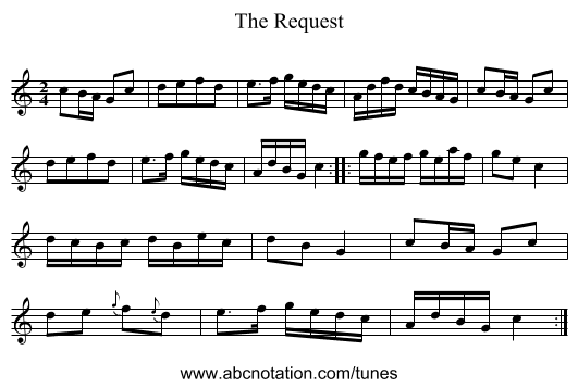 Request, The - staff notation