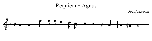 Requiem – Agnus - staff notation