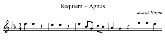 Requiem – Agnus - staff notation