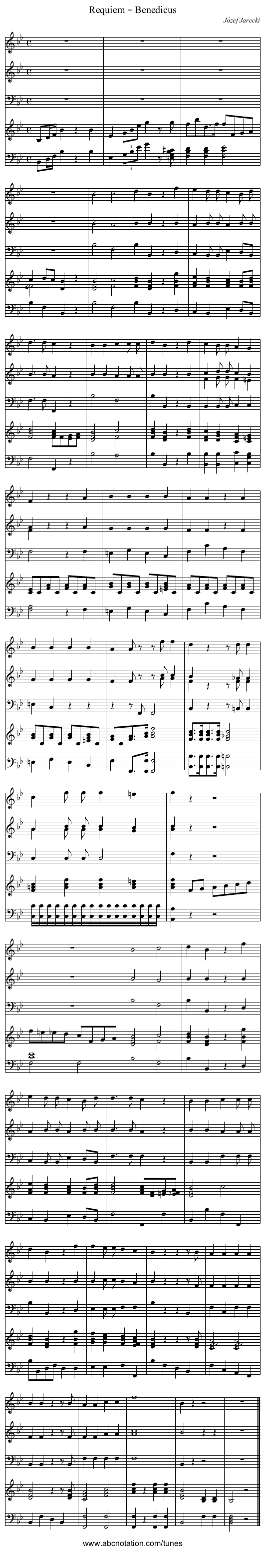 Requiem – Benedicus - staff notation