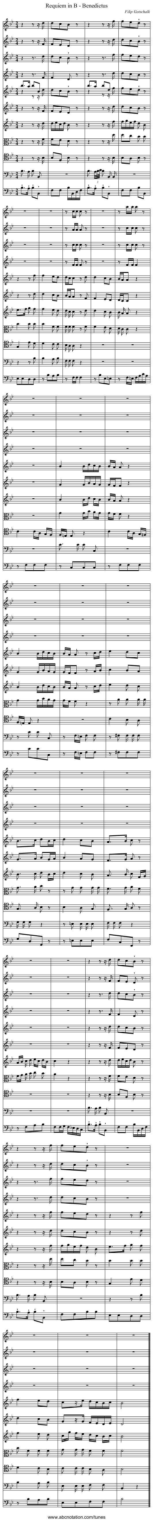 Requiem in B - Benedictus - staff notation