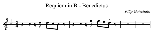 Requiem in B - Benedictus - staff notation