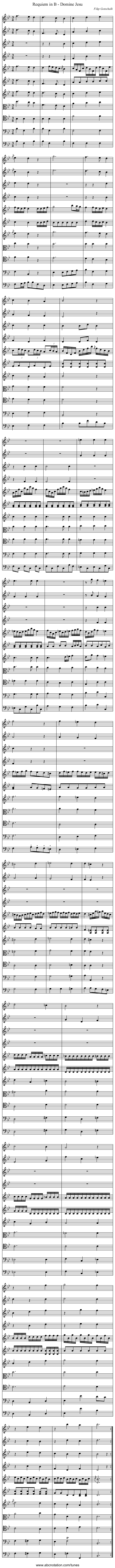 Requiem in B - Domine Jesu - staff notation