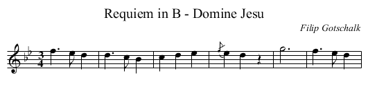 Requiem in B - Domine Jesu - staff notation