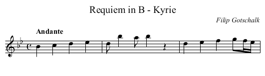 Requiem in B - Kyrie - staff notation