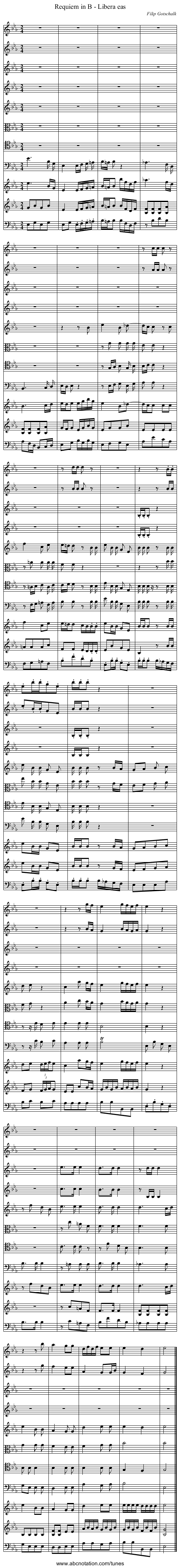 Requiem in B - Libera eas - staff notation