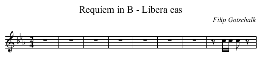 Requiem in B - Libera eas - staff notation