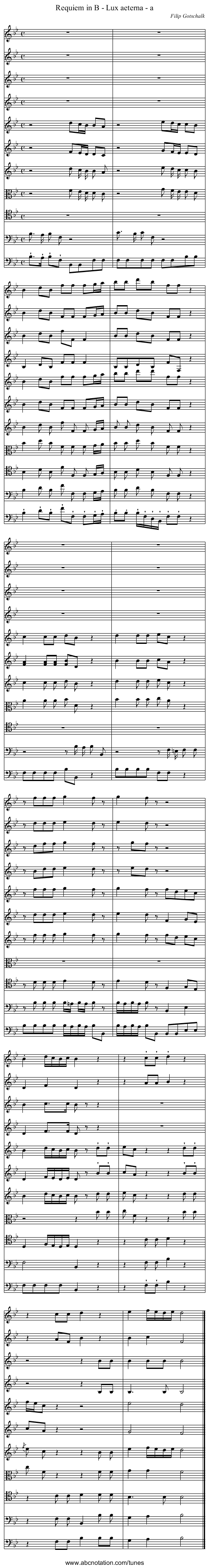 Requiem in B - Lux aeterna - a - staff notation