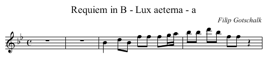 Requiem in B - Lux aeterna - a - staff notation