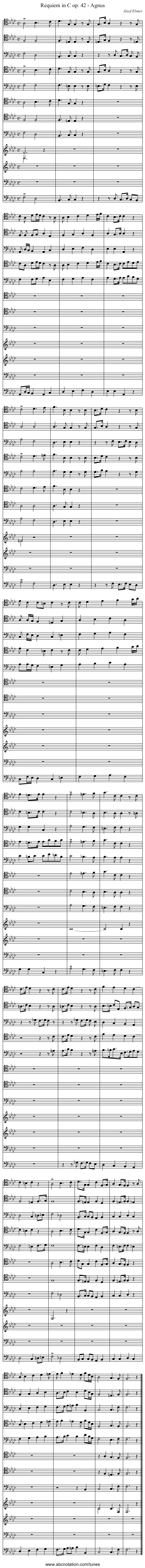 Requiem in C op. 42 - Agnus - staff notation