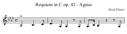 Requiem in C op. 42 - Agnus - staff notation
