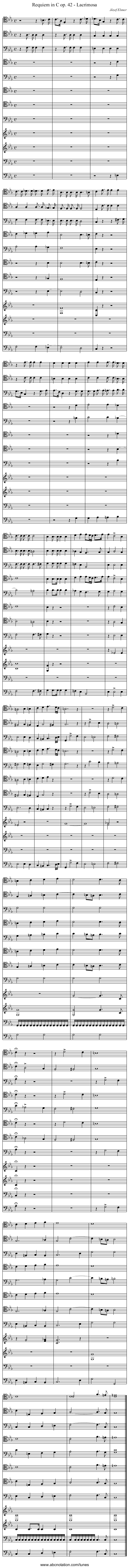 Requiem in C op. 42 - Lacrimosa - staff notation