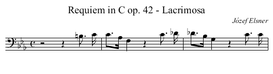 Requiem in C op. 42 - Lacrimosa - staff notation