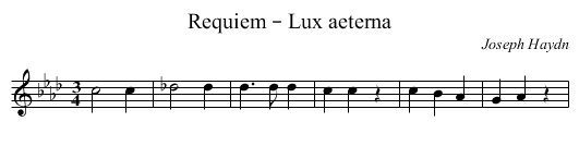 Requiem – Lux aeterna - staff notation