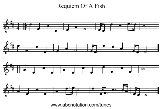 Requiem Of A Fish - staff notation