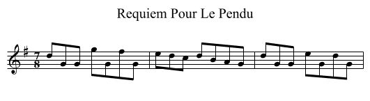 Requiem Pour Le Pendu - staff notation