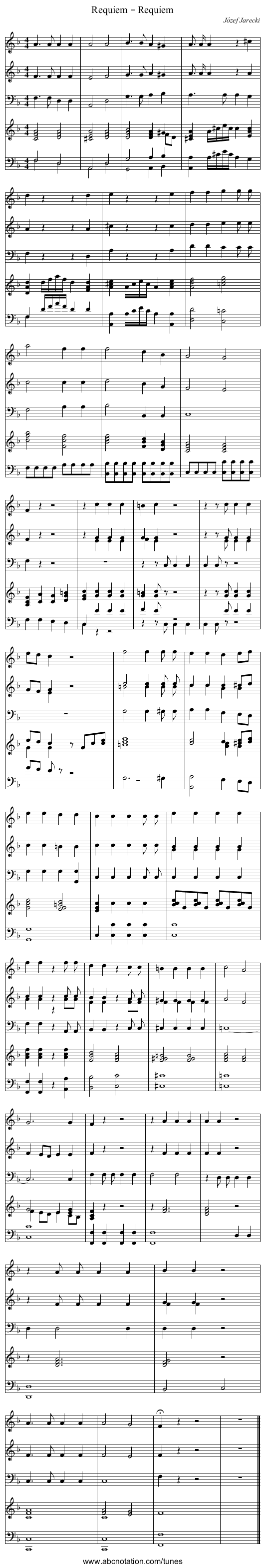 Requiem – Requiem - staff notation