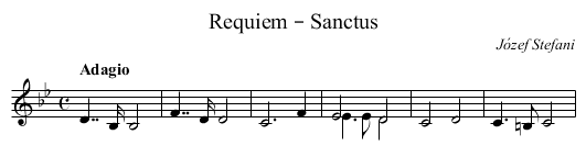 Requiem – Sanctus - staff notation
