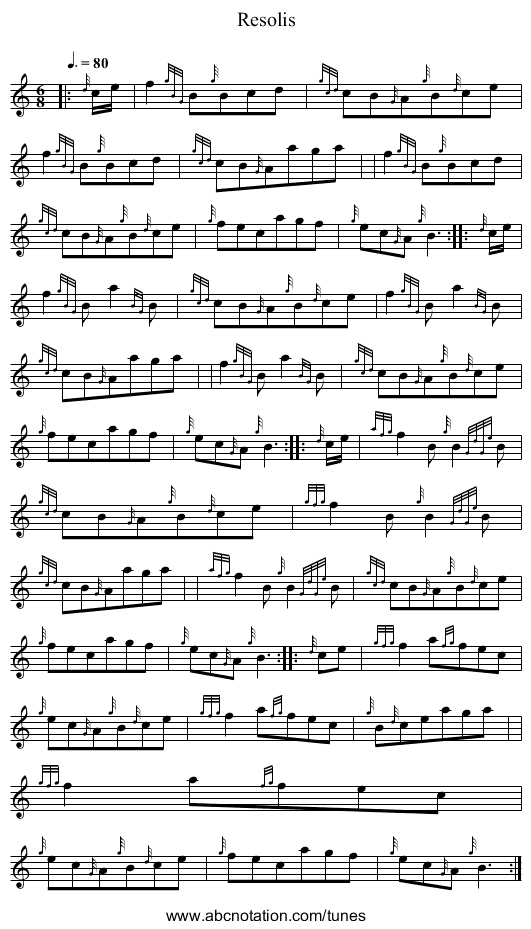 Resolis - staff notation