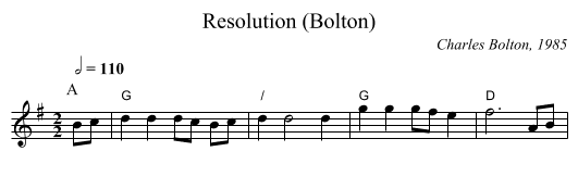 Resolution (Bolton) - staff notation