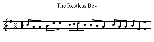 Restless Boy, The  - staff notation