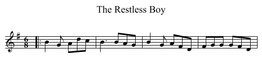 Restless Boy, The  - staff notation